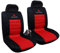 WOLTU Car Van Seat Covers Front Pair red black Universal for Cars Vans Car Seat Protector