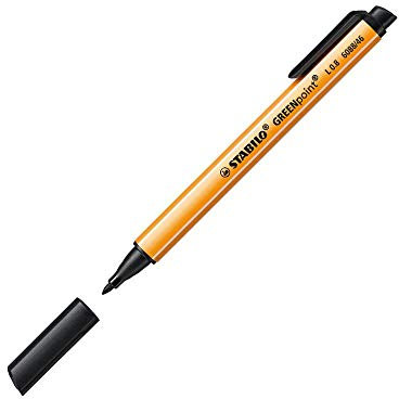 Faserschreiber STABILO® GREENpoint®, Rundspitze, Strichstärke ca. 0,8mm, schwarz
