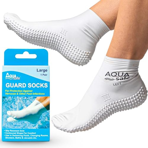 Aquasafe Chaussettes de Natation Imperméables en Latex Antidérapantes pour Enfants - Hygiène et Sécurité de la Piscine