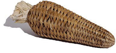 Rosewood 19475 Naturals Kleintier-Aktivitätsspielzeug in Karottenform aus Bananenblättern, gefüllt mit Maisblättern, Länge: 24 x 8 cm
