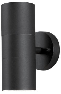 Konstsmide Modena Wandleuchte Wandspot B: 7.5 cm T: 13 cm H: 19.5 cm, 2 x 35 W, IP44 lackiertes Aluminium, matt-schwarz 7656-750