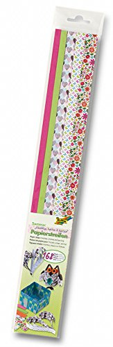 folia 129502 - Papierstreifen Sommer, 168 Streifen zum Flechten, Falten und Quillen