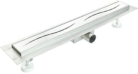 Idralite Canaleta de desagüe para Ducha de Acero INOX 50 cm x 7 Mod. Onda