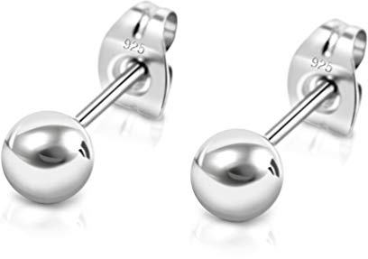 Ohrringe Stecker Silber 925 - Echte Silber Ohrringe Herren - Ohrpiercing Silber 925 - Ohrringe Silber Rund - Ohrringe Herren Silber 925 - Ohrringe Silber Herren - Damen Silber Ohrringe 925