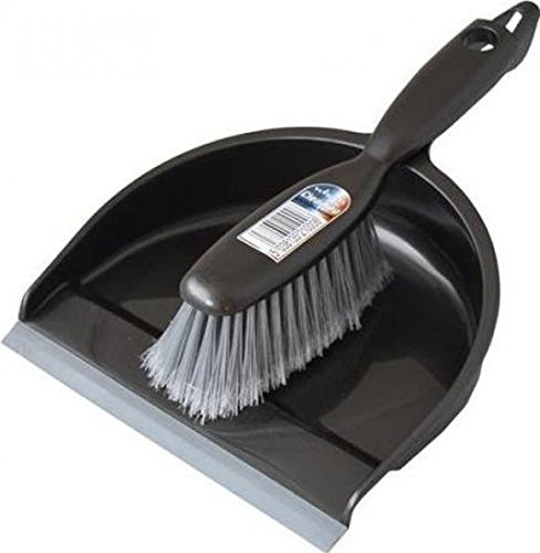 Wham Stiff Dustpan & Brush Set GRAPHITE