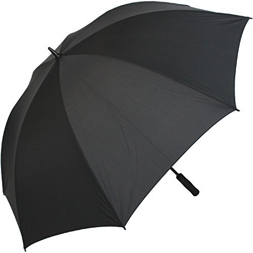 iX-brella Leichter Voll-Fiberglas- Regenschirm für 2 Personen - Größe XXL - sehr stabil - Golfschirm (schwarz)