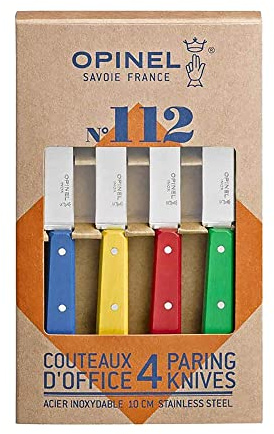 Opinel Küchenmesserset 4-teilig farbige Buchenholzgriffe 254316
