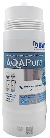 BWT Kartusche für Untertischfilter - entfernt Geschmack und Geruch aus dem Wasser - Aktivkohletechnologie | AQA Pura Ersatzkartusche BWT