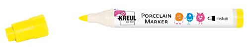 KREUL 16301 - Porcelain Marker medium Gelb - für Kinder entwickelter Porzellanmalstift, ohne Schütteln und Pumpen sofort los malen