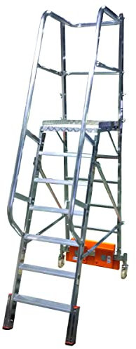 KRAUSE | Alu-Plattformleiter STABILO Vario kompakt | für Enge Gänge | Breite 820 mm | 7 Stufen