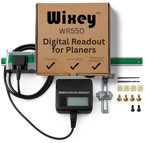 WR550 Wixey Digital Readout with Remote LCD Display - Precision Thickness 12'' Height Measuring Calipers for Planer, Drum Sander, & Wide Belt Sander - 0.002 Accurate Digital Callipers for Measuring