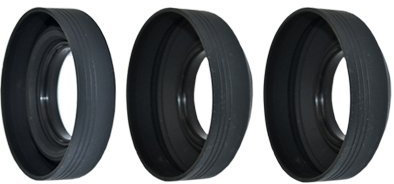 JJC 3-in-1 Collapsible Silicone Lens Hood (49mm) DSLR Video DV Camcorder