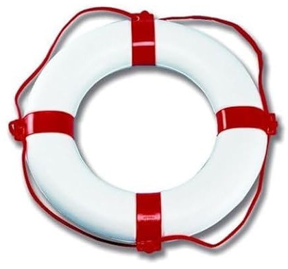 Rettungsring Rettungsreifen Schwimmreifen 57 cm, Farbe rot/weiß