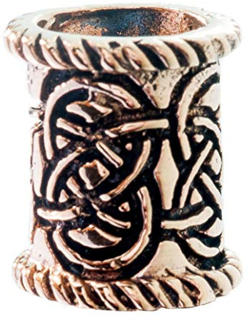 Windalf Bronze Haarperle 14 mm – Wikinger Bartperle & Dreadlock Schmuck – Keltisches Haaraccessoire für Bart, Zopf & Dreads