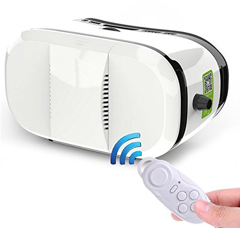 LA HAUTE portatile Head-Occhiali 3D, nuova versione, motivo: realtà virtuale VR-Occhiali 3D per film fai da te e Video occhiali, per iPhone 6, iPhone 6 Plus, Samsung, LG, Sony, HTC, Xiaomi ZTE-Smartphone con Controller Bluetooth
