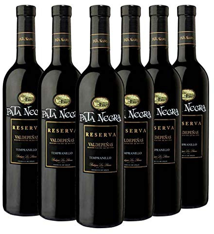 Pata Negra Reserva Vino Tinto Tempranillo D.O Valdepeñas - Caja de 6 Botellas x 750 ml
