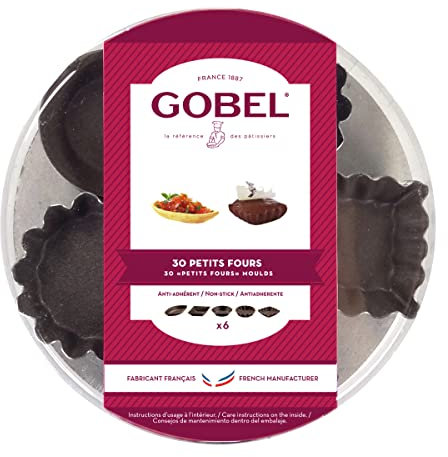 Gobel 6 x 5-inch Non-Stick Non-Stick Fours Moulds Styles, Set of 30