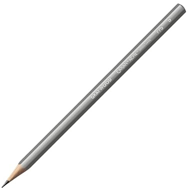Caran d'Ache d´Ache Artist Bleistift Grafwood Zedernholz Härtegrad B Wasserlöslich, Größe: ca. 14cm, 0775.251, Silber