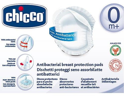 Coppetta Assorbilatte Chicco Antibatterica 120 pz