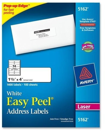 AVERY Unisex-Erwachsene 05162 Easy Peel (R) Adressetiketten mit Sure Feed(TM), 1400/BX, Mehrfarbig/Meereswellen (Ocean Tides), One Size