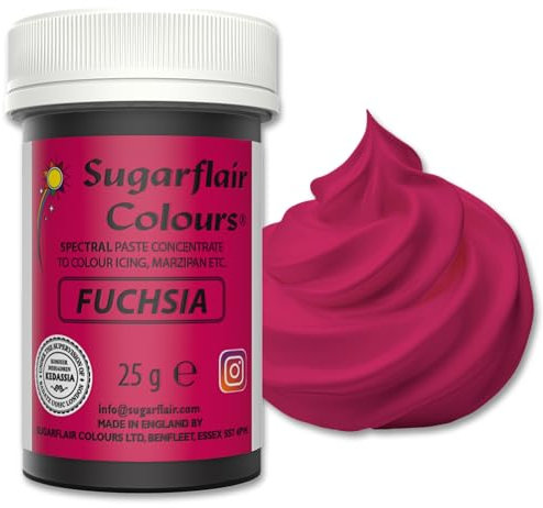 Sugarflair Food Colouring Paste Fuchsia Pink, Concentrated Spectral Food Colouring for Buttercream, Sugar Paste, Royal Icing, Cake Mixes, Macarons and More! - 25g