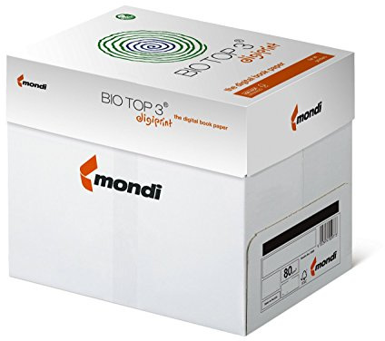 BioTop 3 Extra Kopierpapier 80g TCF von Mondi DIN A5-1000 Blatt BioTop3