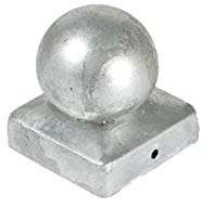 MEIN GARTEN VERSAND 10 x Pfosten Kappe/Abdeckung für Zaunpfosten 7 x 7 cm rund in Kugel Form aus Stahl, verzinkt