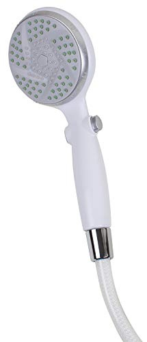 Carex Handheld Shower Head with Extra Long 84 Flexible Hose and Convenient Pause Function - Watersense Certified Handheld Shower Head with Hose with Oversized Spray Head - White
