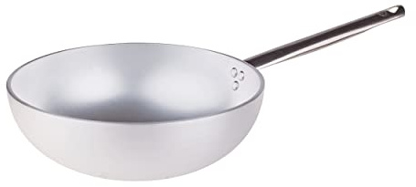 Pentole Agnelli ALMR1111WP32 Wok Radiante con Fondo Piano, Alluminio, 32 cm