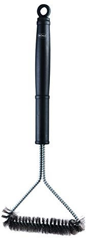 RÖSLE Grillrost-Reinigungsbürste, Hochwertige Grillbürste für Grillroste aus Edelstahl, Chrom und Emaille, Stahlborsten, Länge 43 cm