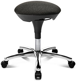 TOPSTAR Hocker Hoc 20 anthrazit - Rollhocker Drehhocker mit Teppichbodenrollen