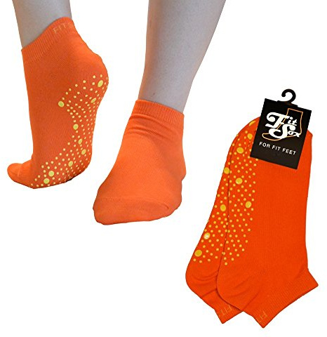 Pilates, Yoga, Barre, Kampfsport, Fitness, Tanz. Anti-Rutsch, Stürze Prävention Grip-Socken, Grip Socks (Orange/Gelb)