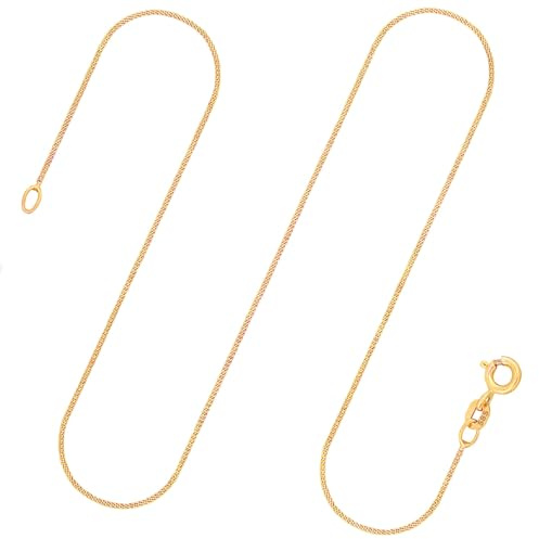 EDELIND Kette Gold Damen 333 585 Echtgold - feine Panzerkette 0,8 mm auch 375 750 - mit stilvoller Geschenkbox