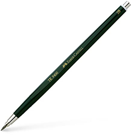 FABER-CASTELL 139402 - Fallminenstift TK 9400, Minenstärke: 2 mm, Härtegrad: 2B, Schaftfarbe: grün, 1 Stück