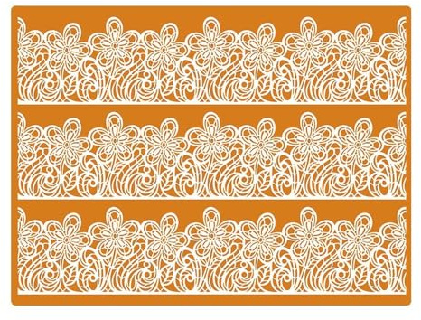 Martellato 40-WD001 Dekomatte, Motiv Spitzeneffekt, Silikon, 30 x 40 cm, orange