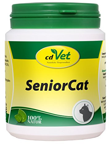 cdVet Naturprodukte SeniorCat 70 g – Ergänzungsfuttermittel für Katzen mit Kräutern & Vitaminen – zur Unterstützung bei älteren Tieren & nach Krankheiten