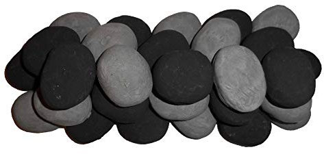 The Stove Wizard Ceramic Gas Fire Pebbles 60mm x 40mm x 40mm Black