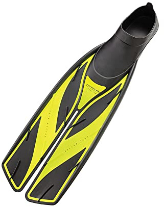 Atomic Aquatics Full Foot Split Fins for Scuba Diving & Snorkeling | Durable High-Performance Swimming Fins with Split Blade, Yellow, 6.0-7.0 (39/40)