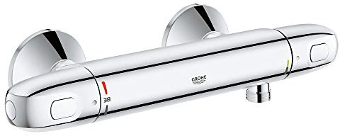 GROHE Grohtherm 1000 - Thermostat-Brausebatterie (wassersparend, langlebige Oberfläche, Wandmontage), chrom, 34143003