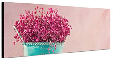 Augenblicke Wandbilder Keilrahmenbild Wandbild 150x50cm Blumentopf Blumen Tisch Vintage