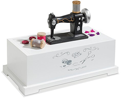 Nähkästchen Nähbox Nähkasten | Weiß lackiert | Holz