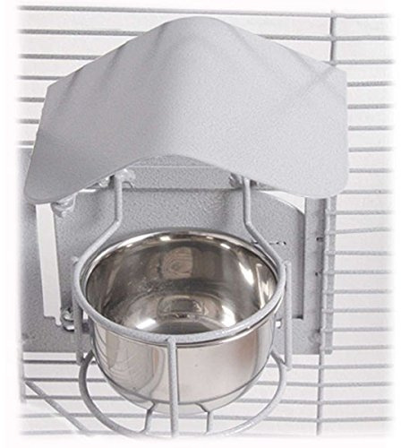 Montana Cages | 4er-Set Feeder Shield - Futternapf-Dach | Large - Platinum | ca. 17,5 x 14,5 x 4,5 cm