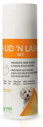 I-LID ’N LASH Vet Pump Pet Tear Stain Preventer for Dogs (50 ml) | Prevents Eye Tear Stains | Odor Eye Cleaner | Cats & Dogs Tear Stain Solution with Hyaluronic Acid | Non Antibiotic Eye Wash Solution