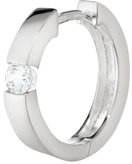 NKlaus argento singolo vero 925 argento sterling pieghevole quadrato con zircone bianco 17mm 1882