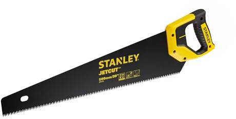 STANLEY 2-20-151 Scie Égoïne Fabriquée en France -denture JetCut 7dents/Pouce - Traitement HardPoint et Blade Armor Anticorrosion - Coupe de Débit Grosse Section 500 mm - Poignée Bi matière