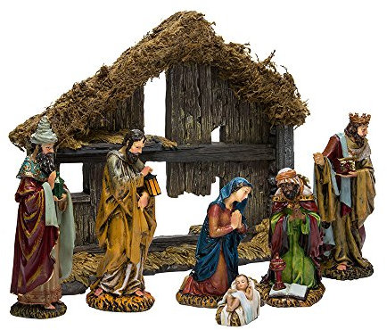 Kurt Adler 6-Inch Resin Nativity Set of 7 Pieces