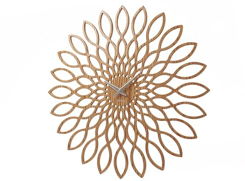 Karlsson Wanduhr Sunflower MDF Oberflche Holz, 4x60x60 cm, Brown