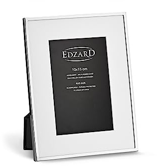 EDZARD Bilderrahmen Rimini (Foto 10x15 cm) mit Passepartout, versilbert anlaufgeschützt