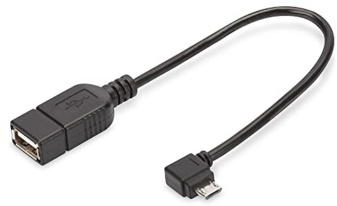 DIGITUS Cable adaptador USB 2.0 - 0,15 m - USB Micro B (m) a USB A (f) - 480 Mbps - Adaptador USB - Negro