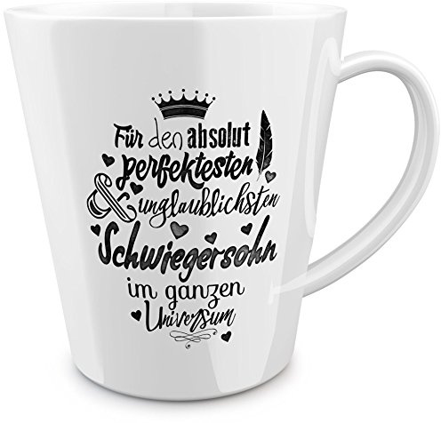 FunTasstic Tasse Für den absolut perfektesten Schwiegersohn - konische Kaffeepott 300 ml